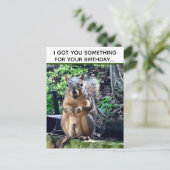 Grappige Eekhoorn Deze Noten Ongeschikte Verjaarda Briefkaart (Staand voorkant)