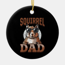 Grappige Eekhoorn Dier Eekhoorn Vader Keramisch Ornament