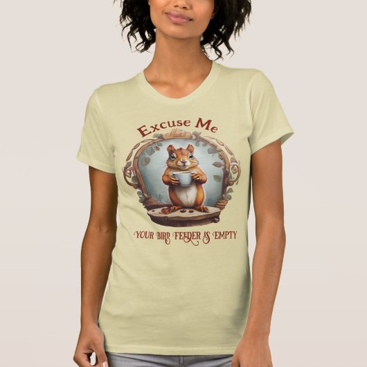 Grappige eekhoorn Drink koffie T-shirt (Voorkant)
