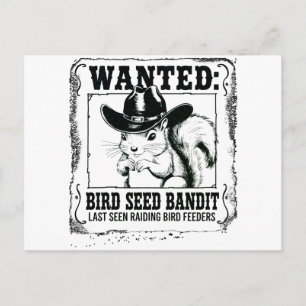 Grappige Eekhoorn Gezocht Poster Vogelzaad Bandi Briefkaart