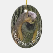 Grappige eekhoorn Kerst humor Keramisch Ornament (Voorkant)