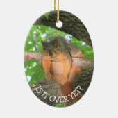 Grappige eekhoorn Kerst humor Keramisch Ornament (Achterkant)