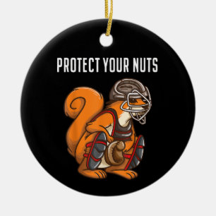 Grappige Eekhoorn Liefhebber Honkbal Catcher Cadea Keramisch Ornament