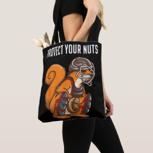 Grappige Eekhoorn Liefhebber Honkbal Catcher Cadea Tote Bag
