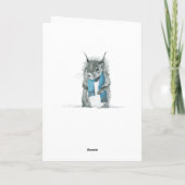 Grappige eekhoorn met blauw sjaal Wenskaart Kaart (Achterkant)