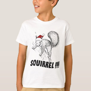 Grappige Eekhoorn Met Hoed Kerstvakantie Ouderwets T-shirt