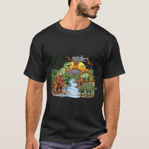 Grappige eekhoorn met kettingzaag en pijnappel t-shirt