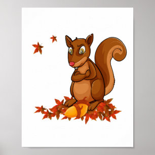 Grappige Eekhoorn Noten Mannen Dier Wilde Dieren H Poster