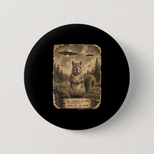 Grappige eekhoorn ufo bewijs foto alien humor ronde button 5,7 cm