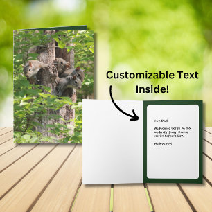 Grappige Eekhoorns Animal Custom Text Vaderdag Kaart