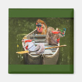 Grappige Eekhoorns in een kano Sms'en en Vist Magneet (Voorkant)