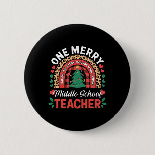 Grappige Eén Blijde Middelbare School Leraar Regen Ronde Button 5,7 Cm