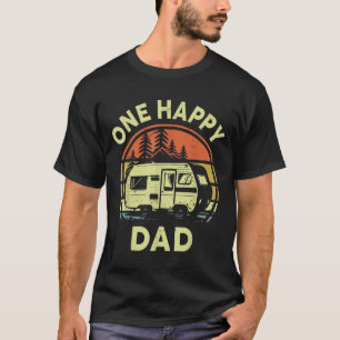 Grappige één gelukkige kampeerder papa verjaardags t-shirt