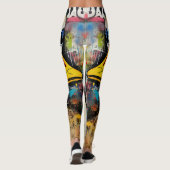 Grappige eend 90s Street Art Graffiti Verdrietig Leggings (Achterkant)