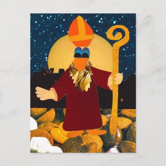 Grappige eend als Sint wenst je fijne pakjesavond Briefkaart (Voorkant)