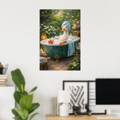 Grappige Eend Bad Poster, Whimsical Dier Badkamer Poster (Thuiskantoor)