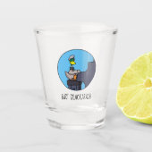 Grappige Eend Burt Quackarach Pianospeler Kunstwer Shot Glas (Voorkant)