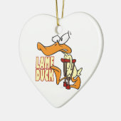 grappige eend-cartoon keramisch ornament (Links)