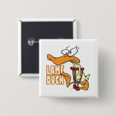 grappige eend-cartoon vierkante button 5,1 cm (Voorkant /achterkant)
