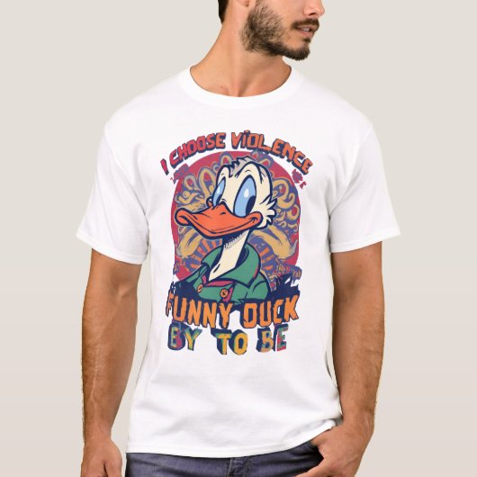 Grappige Eend Chaos T-Shirt Kies Geweld  (Voorkant)