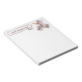 grappige eend die op de cartoon ligt notitieblok (Schuin)