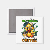 Grappige eend dragen bril koffie bijschrift citaat magneet (Voorkant / Achterkant)