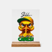 Grappige eend geeft woord kunst acryl bord (Voorkant)