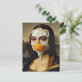Grappige eend gezicht ei Mona Briefkaart (Staand voorkant)