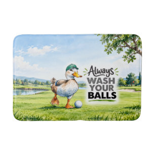 Grappige Eend Golfer Was Altijd Je Ballen Badmat