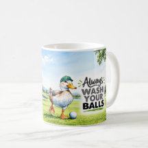 Grappige Eend Golfer Was Altijd Je Ballen Golf