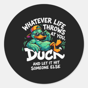 Grappige eend grafisch mannen vrouwen tieners grap ronde sticker