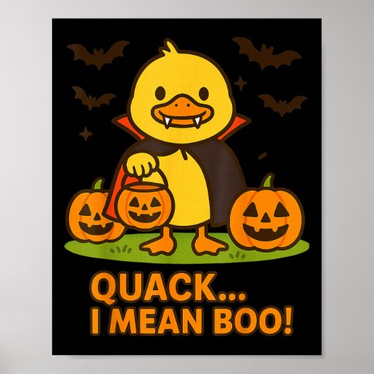 Grappige Eend Halloween Kostuum – Kwak Ik Bedoel B Poster (Voorkant)
