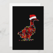 Grappige Eend Kerst Licht Rode Geruite Bijpassende Feestdagenkaart (Voorkant / Achterkant)
