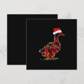 Grappige Eend Kerst Licht Rood Geruit Bijpassend Kaart (Voorkant / Achterkant)