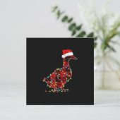 Grappige Eend Kerst Licht Rood Geruit Bijpassend Kaart (Staand voorkant)