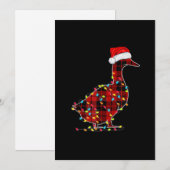Grappige Eend Kerstlicht Rode Geruite Bijpassende Feestdagenkaart (Voorkant / Achterkant)