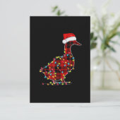 Grappige Eend Kerstlicht Rode Geruite Matching Kaart (Staand voorkant)