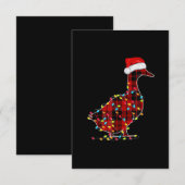 Grappige Eend Kerstlicht Rode Geruite Matching Kaart (Voorkant / Achterkant)