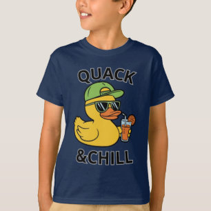 Grappige Eend Kwak & Chillen – Gele Eend met Zonne T-shirt