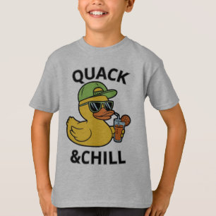 Grappige Eend Kwak & Chillen – Gele Eend met Zonne T-shirt