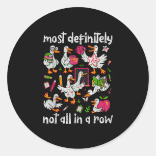 Grappige eend leraar onderwijsgevend terug naar sc ronde sticker