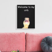 Grappige Eend Meme: Welkom in Mijn Huis Eend Canvas Afdruk (Insitu (Woonkamer))