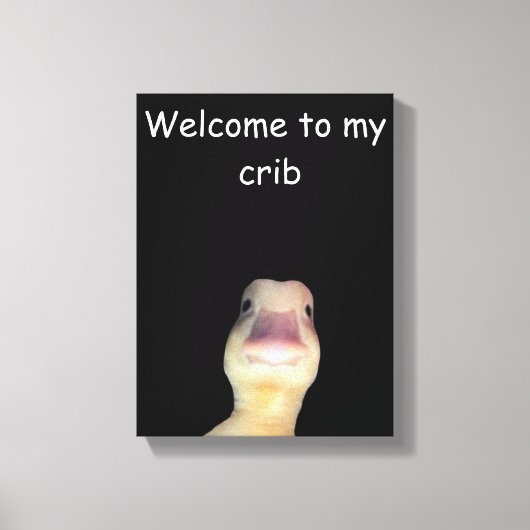 Grappige Eend Meme: Welkom in Mijn Huis Eend Canvas Afdruk (Voorkant)
