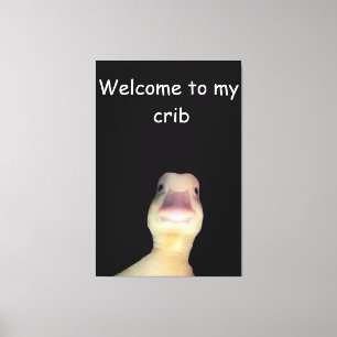 Grappige Eend Meme: Welkom in Mijn Huis Eend Canvas Afdruk