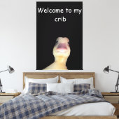 Grappige Eend Meme: Welkom in Mijn Huis Eend Canvas Afdruk (Insitu (Slaapkamer))
