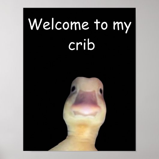 Grappige Eend Meme: Welkom in Mijn Huis Eend Poster (Voorkant)