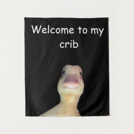 Grappige Eend Meme: Welkom in Mijn Huis Eend Wandkleed