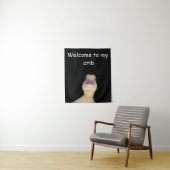 Grappige Eend Meme: Welkom in Mijn Huis Eend Wandkleed (In situ)