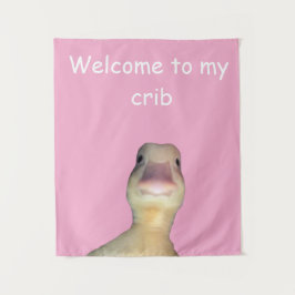 Grappige Eend Meme: Welkom in Mijn Huis Eend Wandkleed