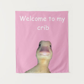 Grappige Eend Meme: Welkom in Mijn Huis Eend Wandkleed